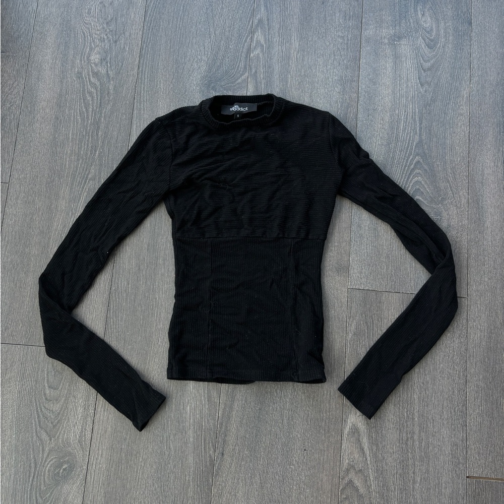 Style Addict Long Sleeve Tight Party Black Shirt
